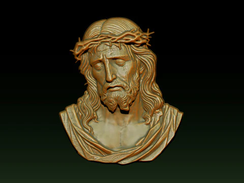 Bajorrelieve del rostro de Jes&uacute;s Modelo de impresión 3D