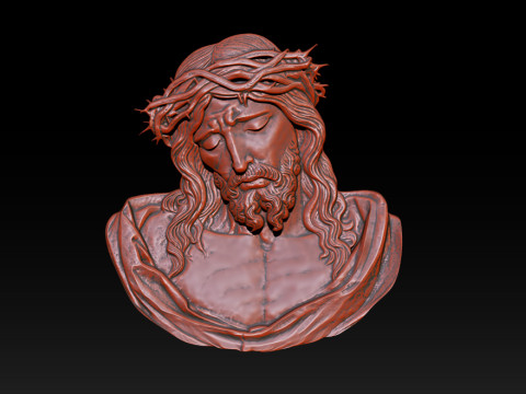 Jesus Face Bas Relief 3D Baskı Modeli