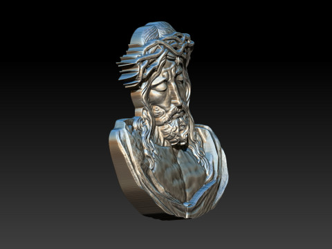 Jesus Face Bas Relief 3D Print Model