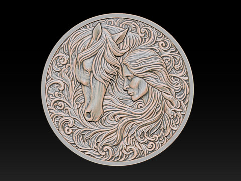 Cowboy Girl Relief Model 3Dプリントモデル