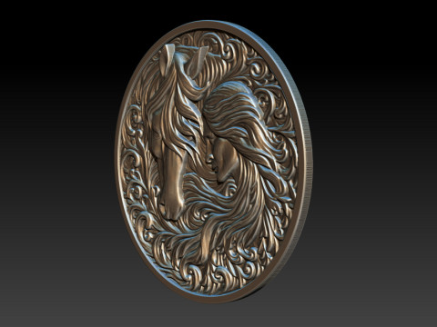 Cowboy Girl Relief Model 3Dプリントモデル