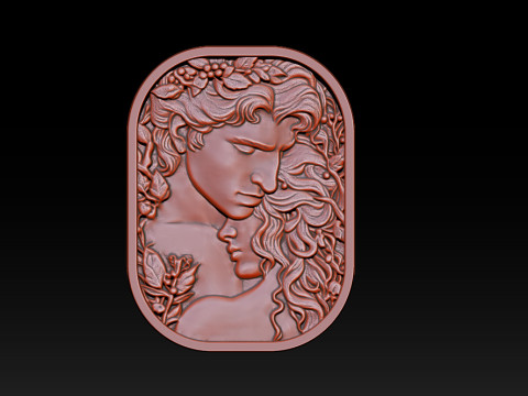 Eternal Love Relief Model 3Dプリントモデル