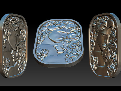 Eternal Love Relief Model 3Dプリントモデル