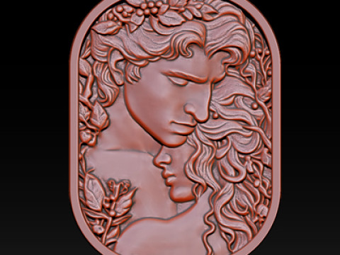 Eternal Love Relief Model 3Dプリントモデル