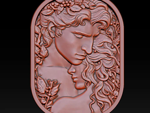 Eternal Love Relief Model 3D Print Model