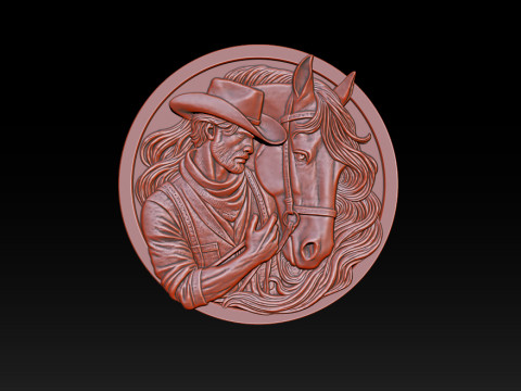 Cowboy Relief Model 3Dプリントモデル