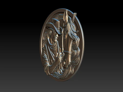 カウボーイレリーフモデル 3Dプリントモデル