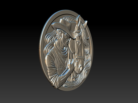 Cowboy Relief Model 3Dプリントモデル