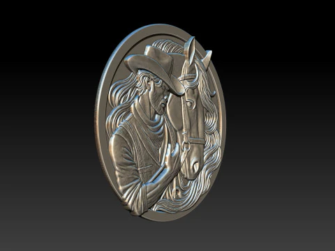 カウボーイレリーフモデル 3Dプリントモデル