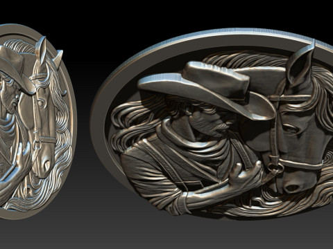 Cowboy Relief Model 3Dプリントモデル