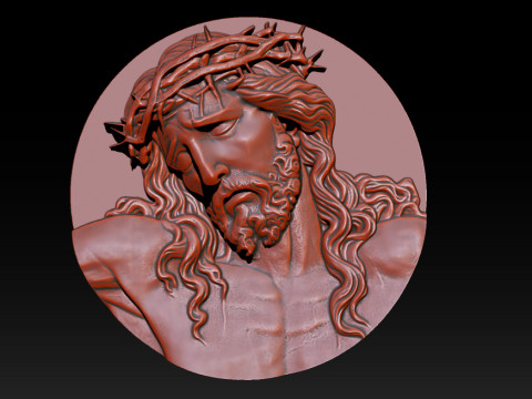 Jesus Face Bas Relief 3Dプリントモデル