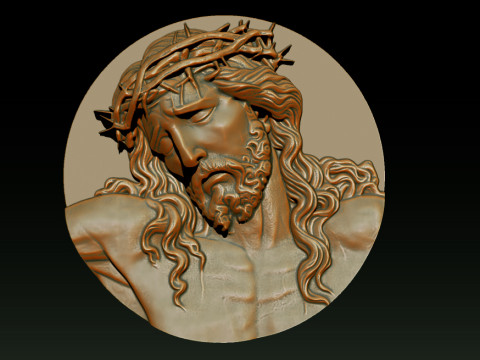 Jesus Face Bas Relief 3Dプリントモデル