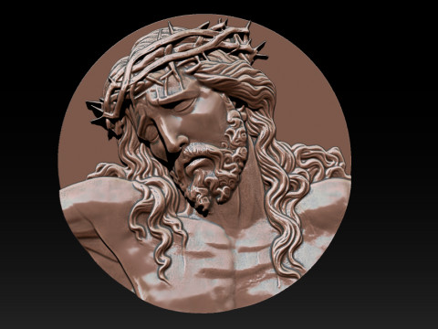 Jesus Face Bas Relief 3Dプリントモデル