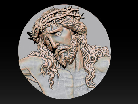 Jesus Face Bas Relief 3Dプリントモデル