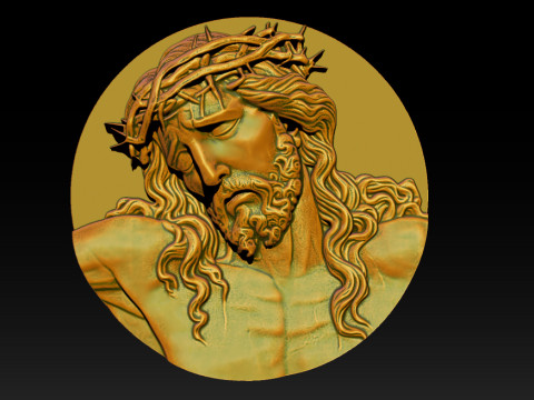 Jesus Face Bas Relief 3Dプリントモデル
