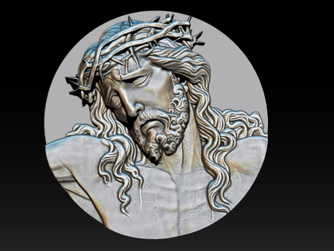 Jesus Face Bas Relief 3Dプリントモデル