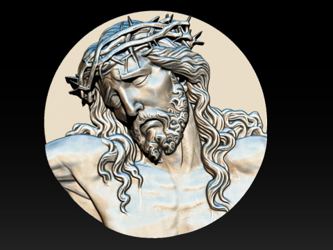 Jesus Face Bas Relief 3Dプリントモデル