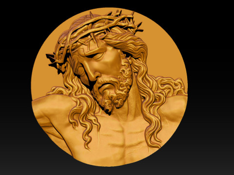 Jesus Face Bas Relief 3Dプリントモデル
