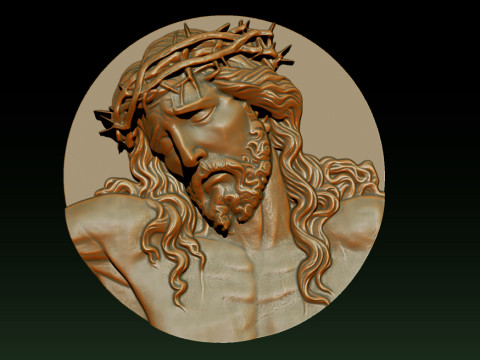 Jesus Face Bas Relief 3Dプリントモデル