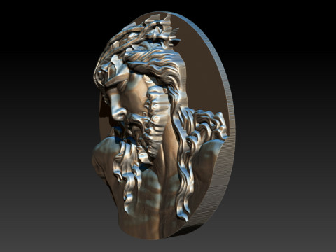 Jesus Face Bas Relief 3Dプリントモデル
