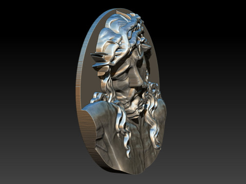 Jesus Face Bas Relief 3Dプリントモデル