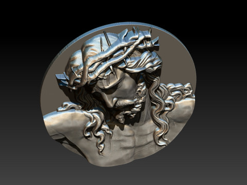 Jesus Face Bas Relief 3Dプリントモデル