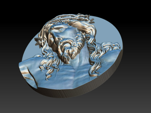 Jesus Face Bas Relief 3Dプリントモデル