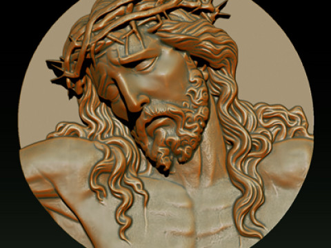 Jesus Face Bas Relief 3Dプリントモデル