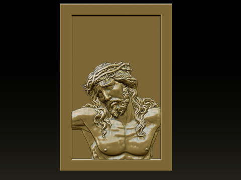 Jesus Face Bas Relief 3Dプリントモデル