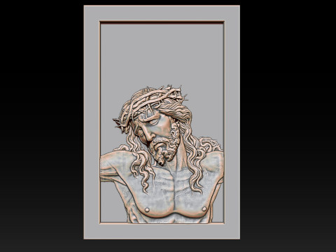 Jesus Face Bas Relief 3Dプリントモデル