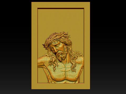 Jesus Face Bas Relief 3Dプリントモデル