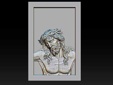 Jesus Face Bas Relief 3Dプリントモデル