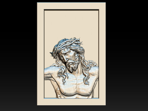 Jesus Face Bas Relief 3Dプリントモデル