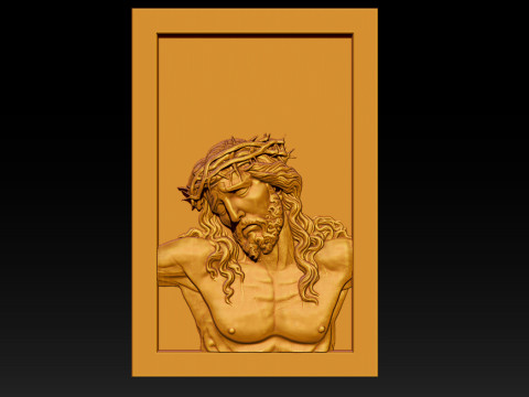 Jesus Face Bas Relief 3Dプリントモデル