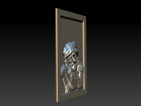 Jesus Face Bas Relief 3Dプリントモデル