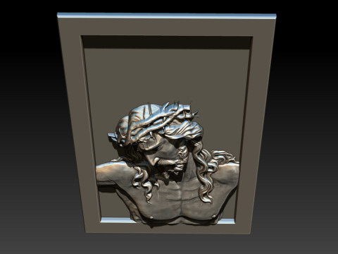 Jesus Face Bas Relief 3Dプリントモデル