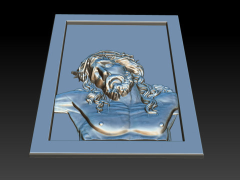 Jesus Face Bas Relief 3Dプリントモデル