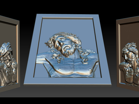 Jesus Face Bas Relief 3Dプリントモデル