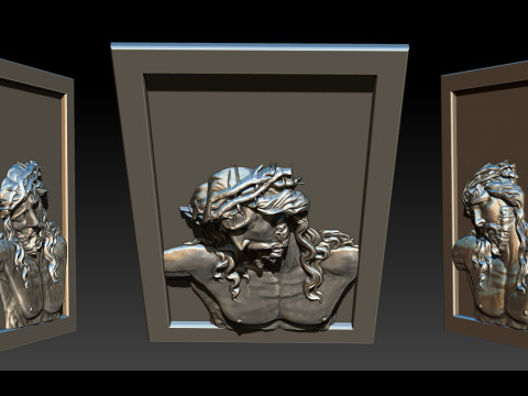 Jesus Face Bas Relief 3Dプリントモデル