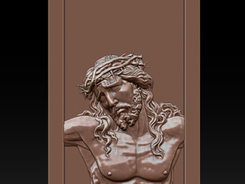 Jesus Face Bas Relief 3Dプリントモデル