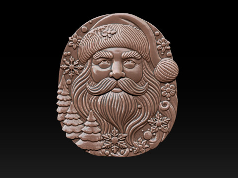 Santa Claus Bas Relief 3D Принт Модель