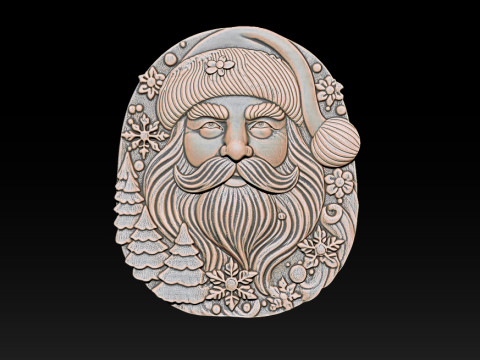Santa Claus Bas Relief 3D Принт Модель
