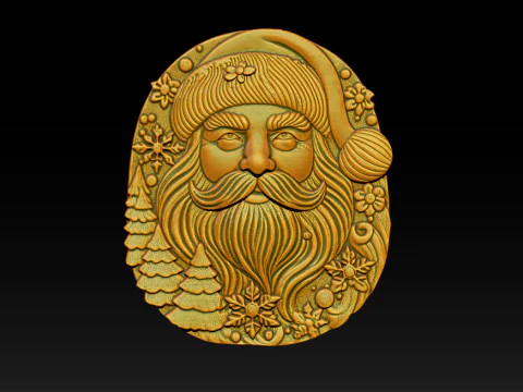 サンタクロースの浅浮き彫り 3Dプリントモデル