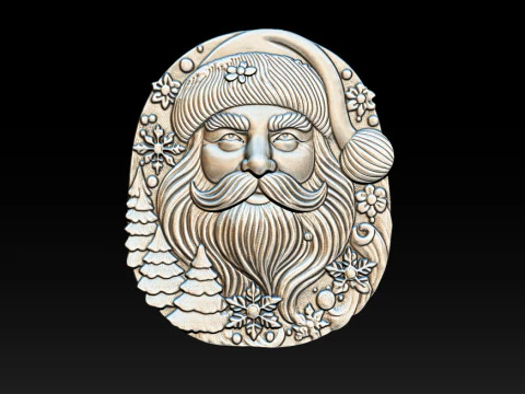 サンタクロースの浅浮き彫り 3Dプリントモデル