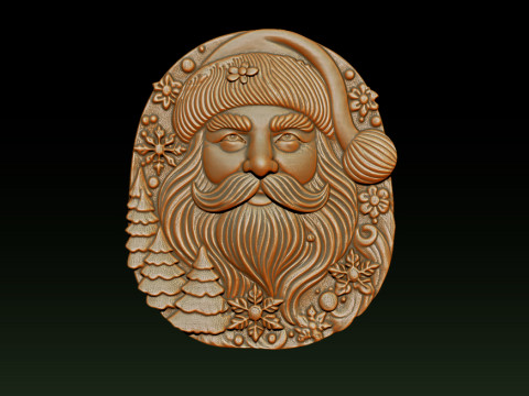 Santa Claus Bas Relief 3D Принт Модель