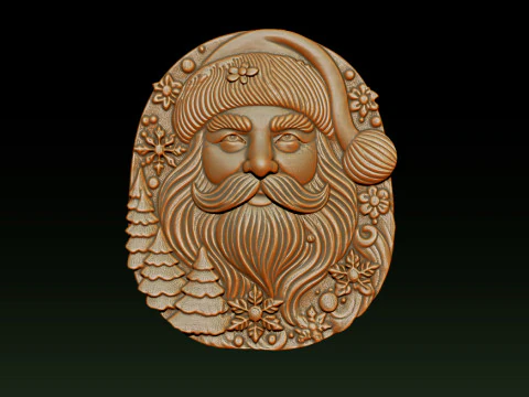 サンタクロースの浅浮き彫り 3Dプリントモデル