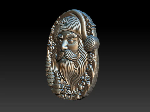 サンタクロースの浅浮き彫り 3Dプリントモデル