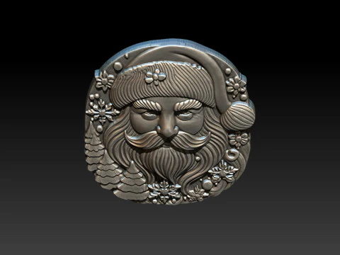 サンタクロースの浅浮き彫り 3Dプリントモデル