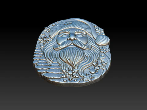サンタクロースの浅浮き彫り 3Dプリントモデル
