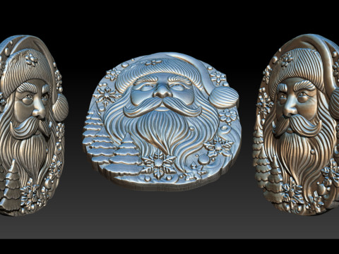 Santa Claus Bas Relief 3D Принт Модель